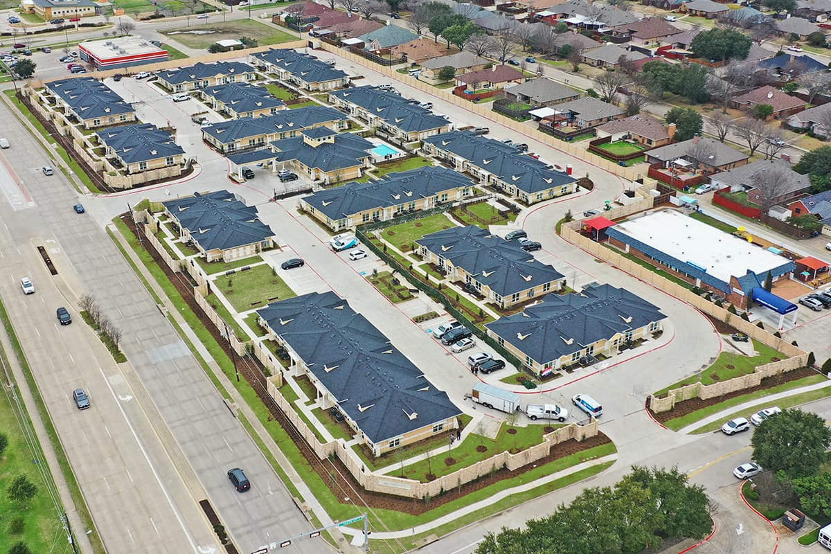 Aerial view of Springwood at Allen Apartments